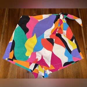 Colorful Abstract Print Skort